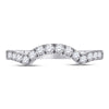 14k White Gold Womens Round Diamond Solitaire Enhancer Wedding Band 1/2 Cttw