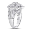 14k White Gold Round Diamond Cluster Pear Bridal Wedding Engagement Ring 1-3/4 Cttw