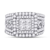 14k White Gold Princess Diamond Bridal Wedding Ring Band Set 2-1/2 Cttw