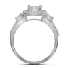 10k White Gold Princess Diamond Bridal Wedding Ring Band Set 1 Cttw