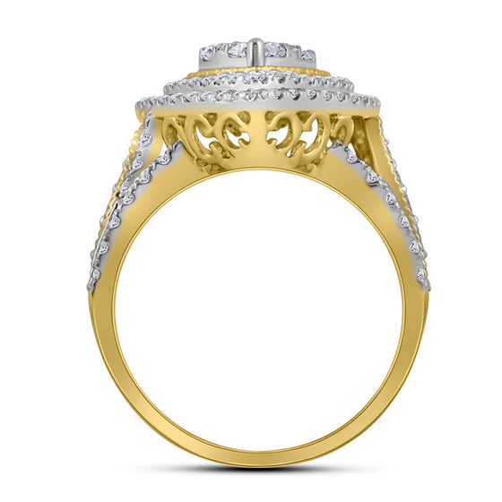 14k Yellow Gold Round Diamond Teardrop Bridal Wedding Engagement Ring 2 Cttw