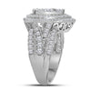 14k White Gold Round Diamond Pear Cluster Bridal Wedding Engagement Ring 2 Cttw
