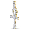 10k Yellow Gold Mens Round Diamond Ankh Cross Charm Pendant 1/5 Cttw