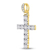 10k Yellow Gold Mens Round Diamond Cross Charm Pendant 1/8 Cttw