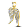 10k Yellow Gold Mens Round Diamond Angel Wing Charm Pendant 5/8 Cttw