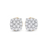 10k Yellow Gold Round Diamond Cluster Earrings 1/5 Cttw
