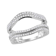  14k White Gold Womens Round Diamond Solitaire Enhancer Wedding Band 3/4 Cttw