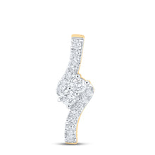 14k Yellow Gold Womens Round Diamond 2-stone Pendant 1 Cttw
