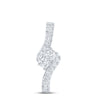 14k White Gold Womens Round Diamond 2-stone Pendant 1 Cttw
