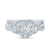 14k White Gold Round Diamond Bridal Wedding Ring Band Set 1-1/2 Cttw