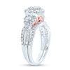 14k White Gold Round Diamond Bridal Wedding Ring Band Set 1-1/2 Cttw