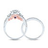 14k White Gold Round Diamond Bridal Wedding Ring Band Set 1-1/2 Cttw