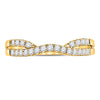 14k Yellow Gold Womens Round Diamond Contour Enhancer Wedding Band 1/4 Cttw