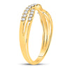 14k Yellow Gold Womens Round Diamond Contour Enhancer Wedding Band 1/4 Cttw