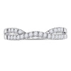 14k White Gold Womens Round Diamond Ring Contour Enhancer Wedding Band 1/4 Cttw