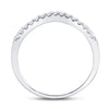 14k White Gold Womens Round Diamond Ring Contour Enhancer Wedding Band 1/4 Cttw