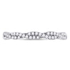 10k White Gold Womens Round Diamond Woven Twist Stackable Band Ring 1/4 Cttw
