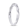 10k White Gold Womens Round Diamond Woven Twist Stackable Band Ring 1/4 Cttw