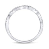 10k White Gold Womens Round Diamond Woven Twist Stackable Band Ring 1/4 Cttw