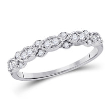  10k White Gold Womens Round Diamond Stackable Band Ring 1/4 Cttw