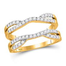  14k Yellow Gold Womens Round Diamond Wedding Solitaire Enhancer Wedding Band 1/2 Cttw