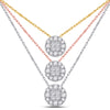 14k White Gold Womens Princess Diamond Fashion Cluster Pendant 1/4 Cttw