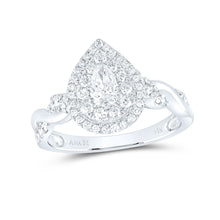  14k White Gold Pear Diamond Solitaire Bridal Wedding Engagement Ring 1 Cttw