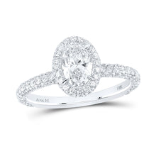  14k White Gold Oval Diamond Solitaire Bridal Wedding Engagement Ring 1-3/4 Cttw