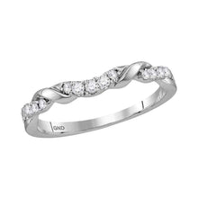  10k White Gold Womens Round Diamond Stackable Band Ring 1/5 Cttw