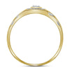 10k Yellow Gold Mens Round Diamond Square Cluster Ring 1/8 Cttw