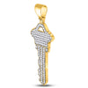 10k Yellow Gold Mens Diamond Key Charm Fashion Pendant 5/8 Cttw