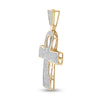 10k Yellow Gold Mens Round Diamond Ankh Cross Religious Charm Pendant 3/4 Cttw