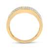 14k Yellow Gold Mens Round Diamond Symmetrical Wedding Band Ring 1 Cttw