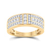 14k Yellow Gold Mens Round Diamond Symmetrical Wedding Band Ring 1 Cttw