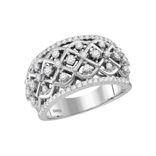  10k White Gold Womens Round Diamond Anniversary Ring 3/4 Cttw