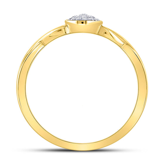 10k Tri-Tone Gold Womens Round Diamond 3-Piece Stackable Band Ring Set 1/6 Cttw