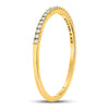 10k Yellow Gold Womens Round Diamond Stackable Band Ring 1/8 Cttw