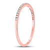 10k Rose Gold Womens Round Diamond Timeless Stackable Band Ring 1/8 Cttw