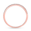 10k Rose Gold Womens Round Diamond Timeless Stackable Band Ring 1/8 Cttw