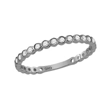  10k White Gold Womens Round Diamond Bezel Set Stackable Band Ring 1/5 Cttw