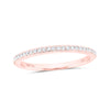 10k Rose Gold Womens Round Diamond Single Row Stackable Band Ring 1/8 Cttw