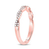 10k Rose Gold Womens Round Diamond Woven Twist Stackable Band Ring 1/4 Cttw