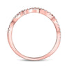 10k Rose Gold Womens Round Diamond Woven Twist Stackable Band Ring 1/4 Cttw