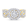 14k Yellow Gold Round Diamond 3-Piece Bridal Wedding Ring Set 1 Cttw