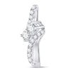 14k White Gold Womens Round Diamond 2-stone Pendant 1/2 Cttw