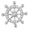 10k White Gold Womens Round Diamond Anchor Wheel Stud Earrings 1/10 Cttw