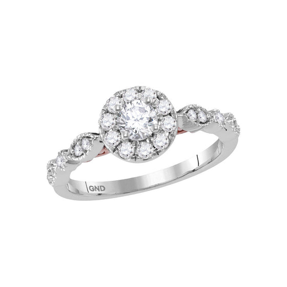 14k Two-tone Gold Round Diamond Solitaire Bridal Wedding Engagement Ring 3/4 Cttw