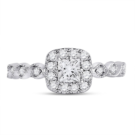 14k Two-tone Gold Princess Diamond Solitaire Bridal Wedding Engagement Ring 3/4 Cttw