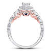 14k Two-tone Gold Princess Diamond Solitaire Bridal Wedding Engagement Ring 3/4 Cttw