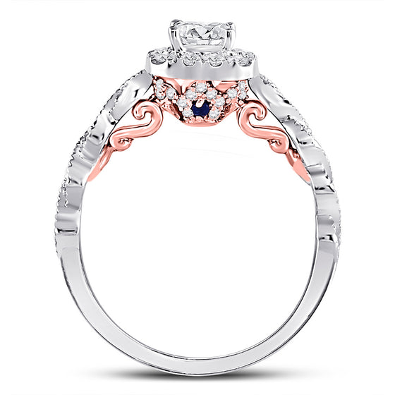 14k Two-tone Gold Princess Diamond Solitaire Bridal Wedding Engagement Ring 3/4 Cttw